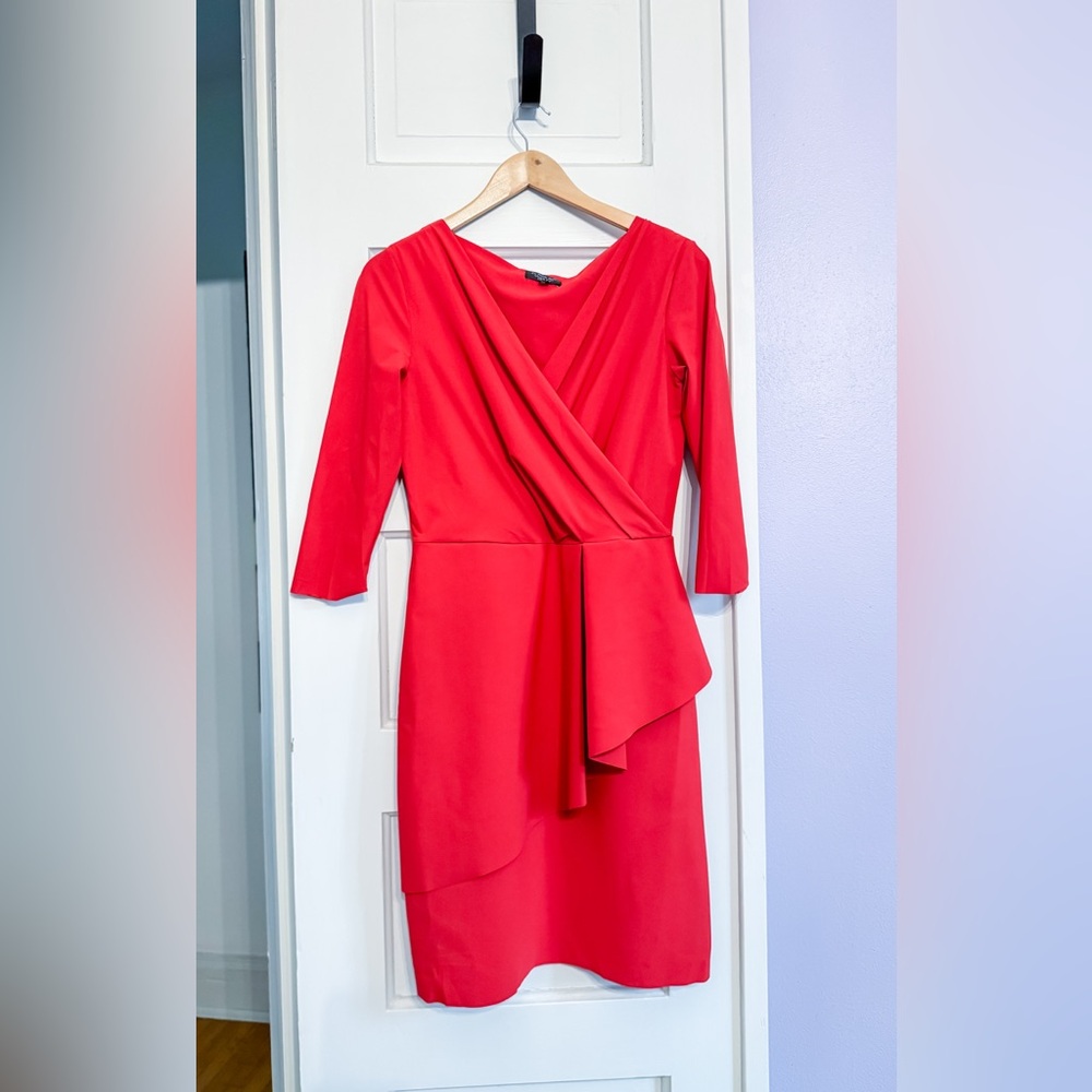 Chiara Boni La Petite Robe Red Draped Cocktail Dress Size 48 (US 12)